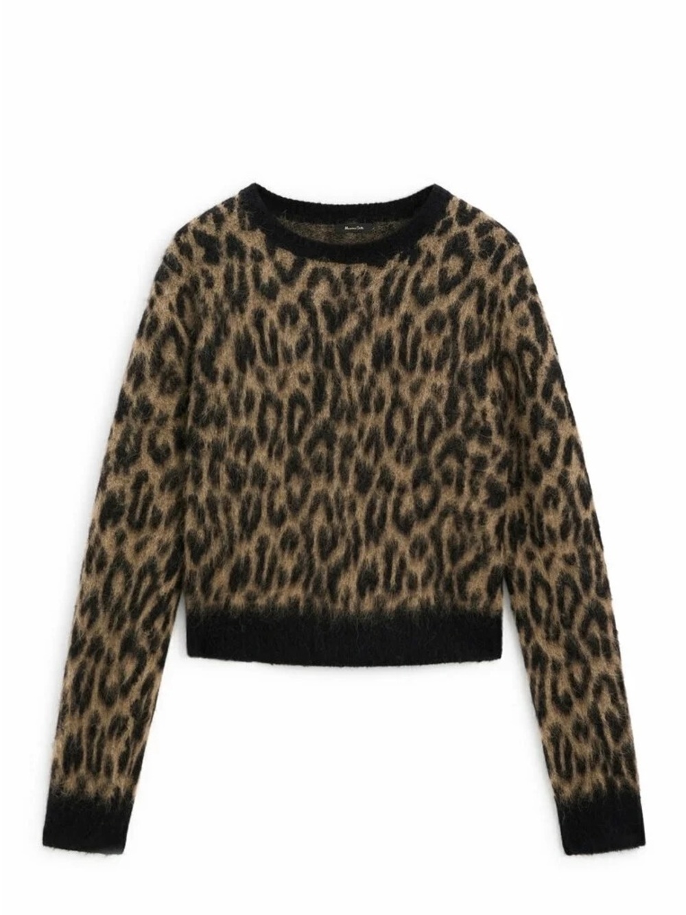 MASSIMO DUTTI LEOPARD PRINT ALPACA BLEND SWEATER SIZE M